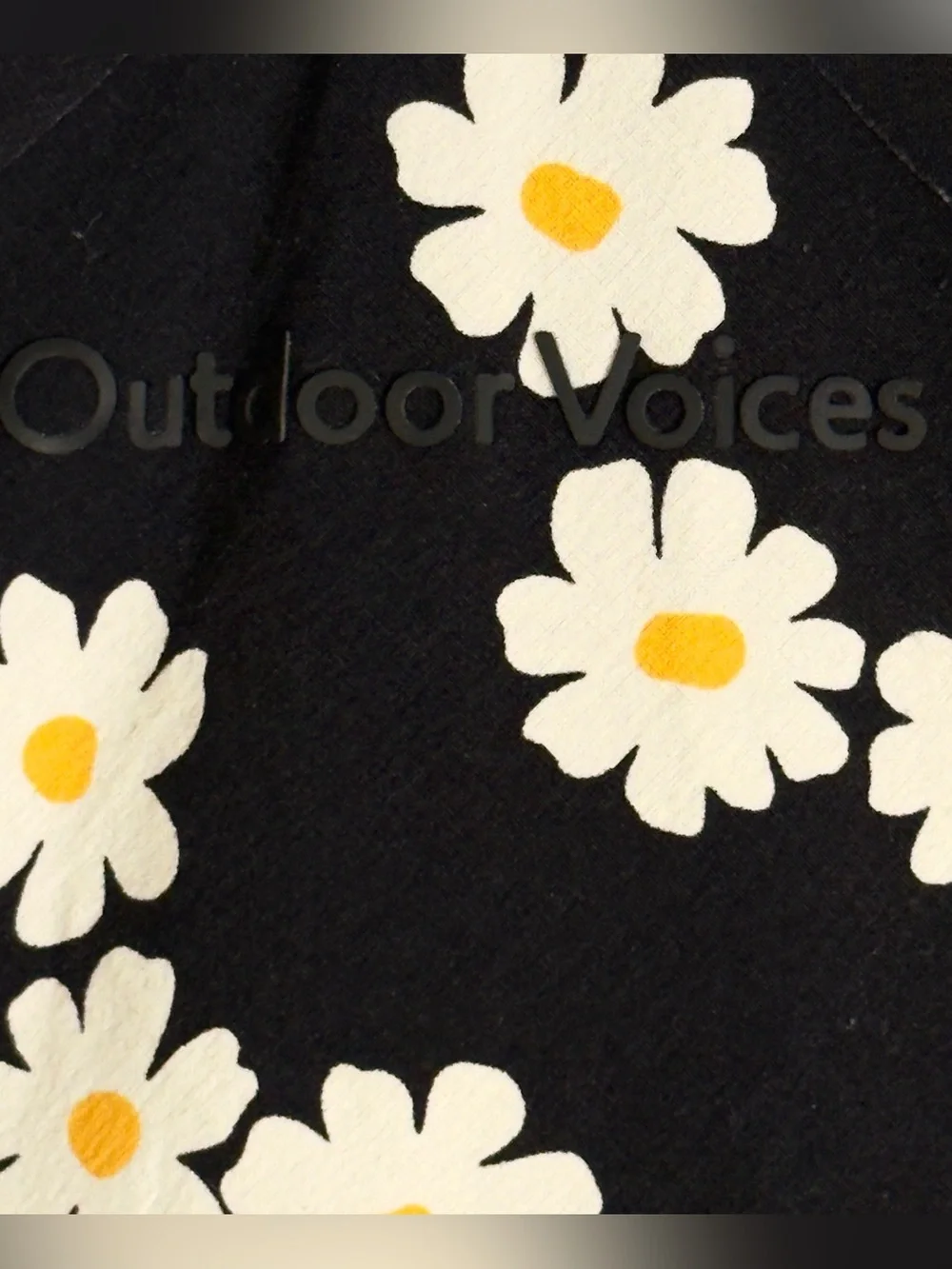 Outdoor Voices Black Daisy Print A-line Dress Size S
